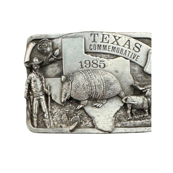 Vintage 1985 Texas Commemorative Limited Edition Belt Buckle Metal Western Desig - Picture 3 of 9